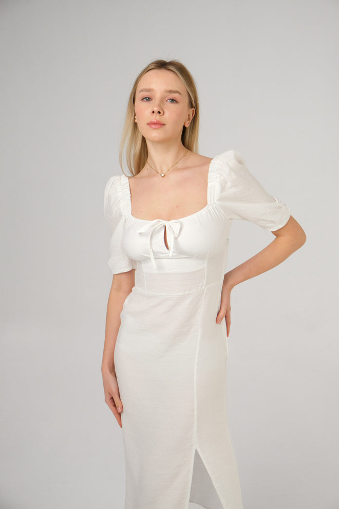 SHORT SLEEVE MIDI DRESS