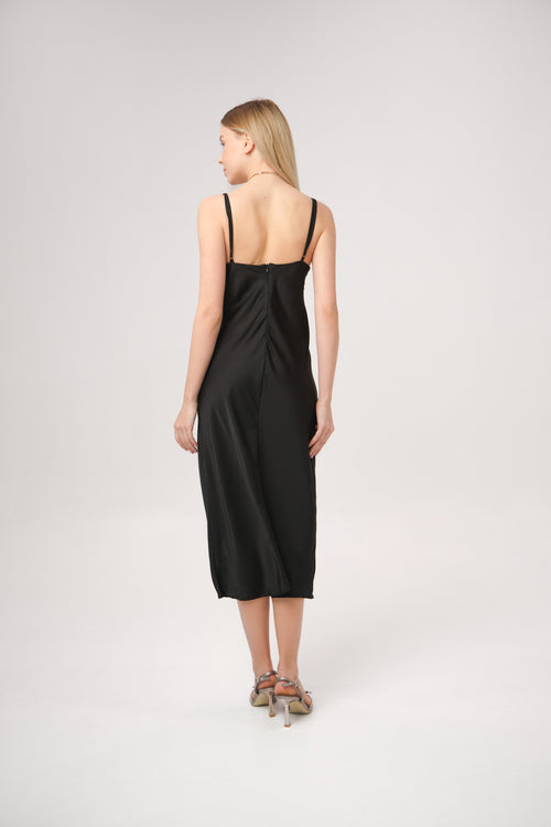 SILKY SLIP MIDI DRESS