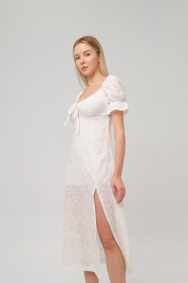 CUTWORK EMBROIDERED DRESS